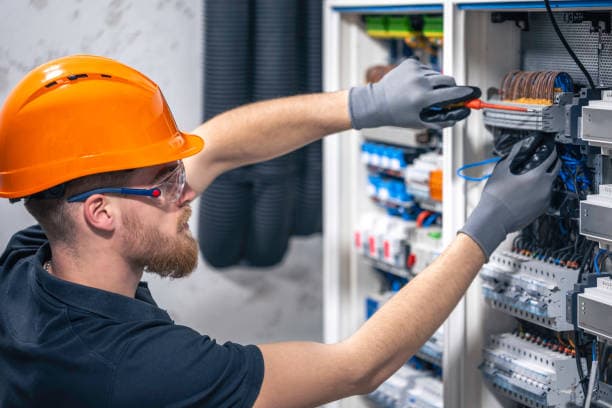 Electrician at work
